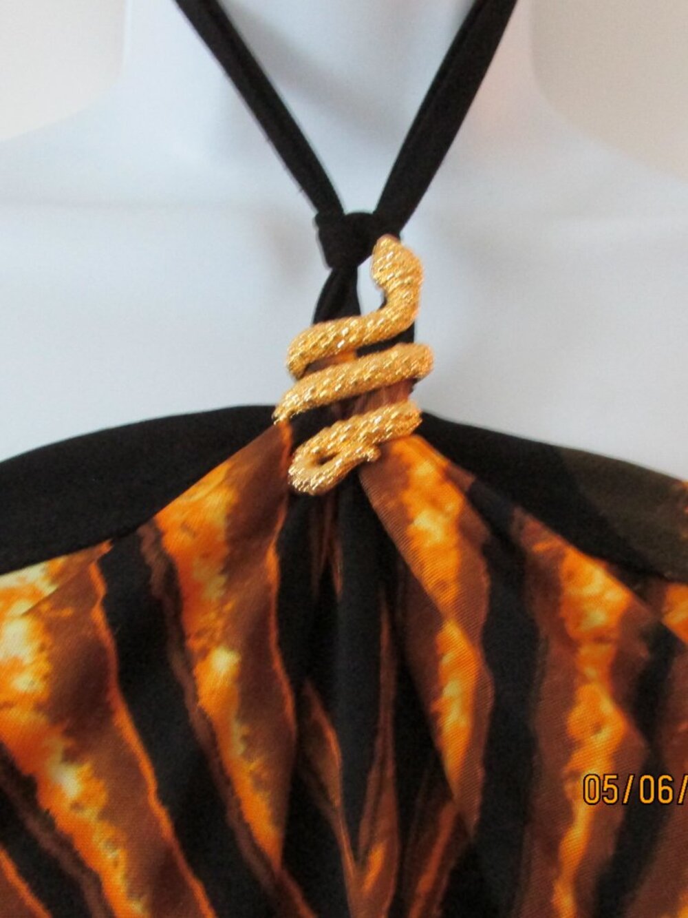 Vintage NWT 2006 Roberto Cavalli Ray of Gold Sun Mini Halter Dress XL - Picture 2 of 15